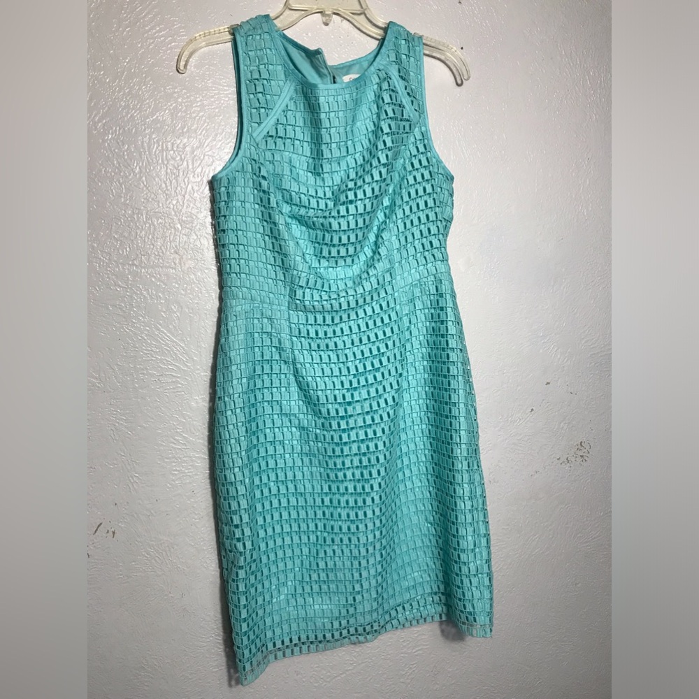 NWT Calvin Klein Sleeveless Blue Crochet Midi Dress 8